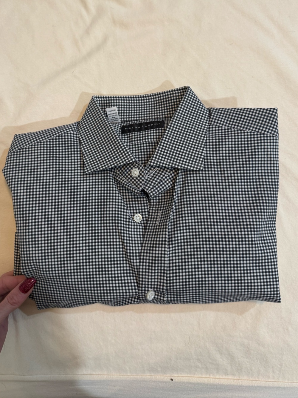 Ralph Lauren Black and White Gingham Dress Shirt